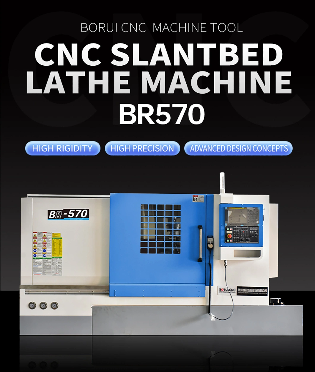 Br-570 China Turning Machine Slant Bed CNC Lathe Machine for Sale