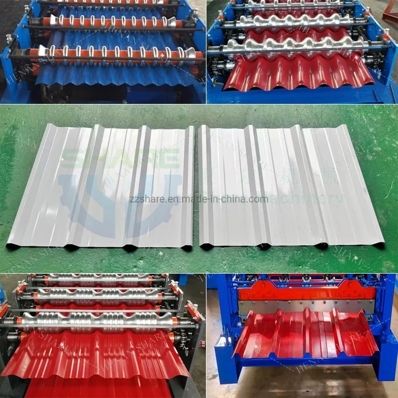 China Wall Cladding Double Layer Steel Profile Zinc Metal Roofing Roof Glazed Tile Press Iron Sheet Metal Bending Making Cold Roof Roll Forming Machine Price