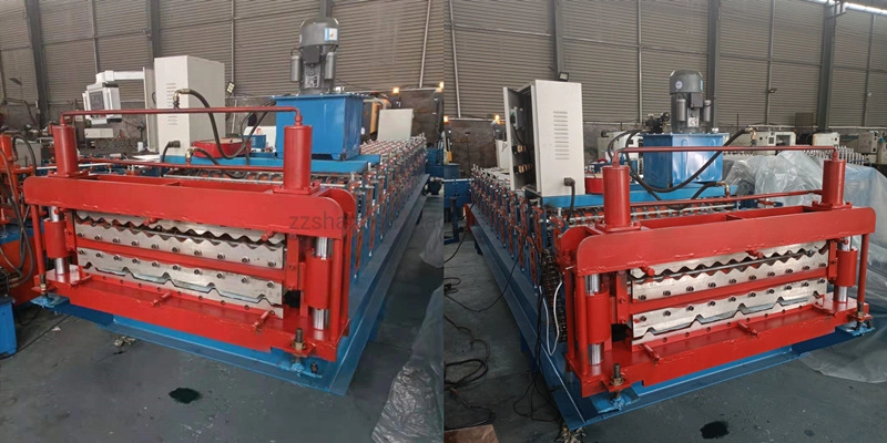 China Wall Cladding Double Layer Steel Profile Zinc Metal Roofing Roof Glazed Tile Press Iron Sheet Metal Bending Making Cold Roof Roll Forming Machine Price